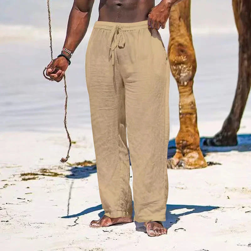 Calça Casual de Linho Masculina - Image 4